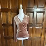 Madewell  Long Sleeve Wrap Shirt Velvet V-Neck Small Top Dressy Warm Ash Photo 1