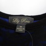Lila Rose Lily Rose Tank Top Womens Medium Blue Black Lace Detail Scoop Neck Wide Strap Photo 2