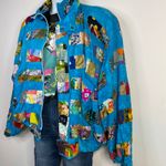 Nativewear Designs Vintage Patchwork Quilt Slouchy Bomber Jacket womens XL Blue Photo 13