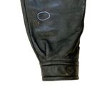 VTG 90s Y2K Black Genuine Leather Long Belted Zip Front Bomber Biker Jacket Coat Photo 9