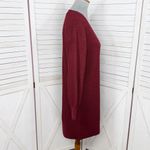 EXPRESS  Metallic Shimmer Knit Balloon Sleeve Sweater Dress Burgundy Red Small Photo 2