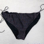 NEW It’s Now Cool the gathered‎ tie pant bikini bottom black lurex, size L Size L Photo 0