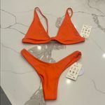 Vibrant Orange Triangle Bikini Set for Beach Days Size M Photo 0