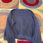 American Eagle Charcoal Grey Graphic Crew Neck Sweatshirt Cropped Size Large Photo 3