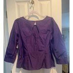 Talbot's BACK CUTOUT TAFFETA TOP, rich amethyst color, A47 Purple Size undefined Photo 5