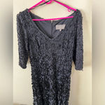 Women’s THEIA Navy Blue Petal Embellished Formal Gown Special Occasion Dress 8 Photo 4