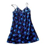 None Bay6 Black Floral Slip Dress Purple Blue Satin Look Size M Photo 4