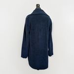 Beyond Yoga  Navy Blue Sherpa Long Pea Coat Women's Large Cozy‎ Teddy Fleece Photo 2