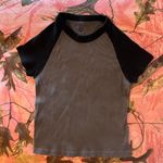 Brandy Melville baseball black & grey tee t shirt Photo 5