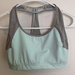 Athleta  Light Blue & Gray T-Back Sports Bra Photo 0
