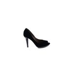 Bottega Veneta Black Velvet Peeptoe Heels Size 37/7 NEW NWOB Photo 2