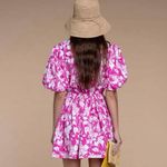 Olivia James The Label Daphne Dress in Spring Shadow Rose Violet Pink Size L Photo 2