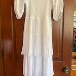 J GEE TIERED SMOCKED CHEST MAXI DRESS SMALL White Photo 0