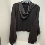 Aeropostale Women's Gray Drawstring Pullover Hooded Hoodie Crop Sweatshirt XL Photo 2