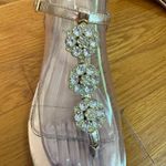 Enzo Angiolini  Rose Gold Crystal T Strap Thong Sandals Sz 8 Photo 1