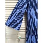 Michael Kors  Long Bell Sleeve Navy/Blue Dress Abstract‎ Size XS Split Neck Photo 3