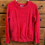 Gap  Pullover Cable Knit Fisherman Sweater Size Small Red 100% Cotton Photo 0