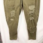 Lane Bryant  Plus Size 20 Jeans Olive‎ Green Patchwork Distressed Skinny 105 Photo 4