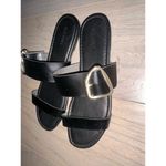 Old Navy  Faux Leather Double Strap Sandals Black Size 8 Photo 3
