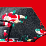 “Dainty Dapper”Festive Black Christmas Tie with sporty Santa Design Photo 5