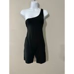 BUMPSUIT REVOLVE THE ROMEE COMBISHORT ROMPER ONE SHOULDER BLACK EUC SIZE L Size L Photo 1