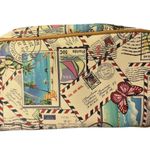 kim rogers Postcard Stamp Print Satchel Bag Medium Size Butterfly Purse Handbag Photo 3