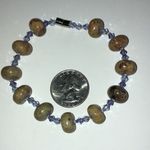 Vintage Light Purple Translucent Beads & Stone Beaded Bracelet Photo 3