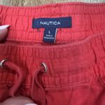 Nautica Womens Casual Shorts Size L Red Drawstring Waist Linen Blend Photo 2