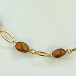 Handcrafted Coppery Beads & Oval Golden Textured Links Chain Necklace Gold Photo 1