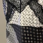 Victoria's Secret Victoria’s Secret Lace And Blk/Wht/Silver Patchwork Pattern Adjustable Cami- Med Photo 5