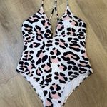 Adreamly Adorable Pink & Black One Piece Swimsuit with Adjustable Straps (L) EUC Size L Photo 0
