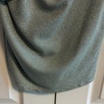 ZARA Metallic Sea Green Sleeveless Mini Dress with Side Flowers Size Small Photo 3