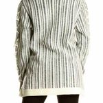 Rock & Republic Striped Cut out Collar Lace Up Sleeve Sweater Photo 3
