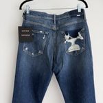 Mother Jeans Womens 29 The Tripper Dark Wash Distressed Your Treat Or Mine Blue Photo 6