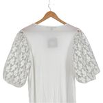 Marc New York White Puff Sleeve T-Shirt size Medium NWT Scoop Neck Embroidered Photo 3