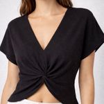 ZARA  Black Twist Front Cut Out V Neck Top Size S(A213) Photo 0