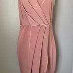 Mezzanine Pink Pleated Wrap Cocktail Dress Photo 0