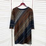 Studio One  Diagonal Print Knit Sheath‎ Dress Brown Gray 4P Photo 5