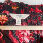 Terra & Sky  Womens 14W Black Floral Midi Dress Dark Romantic Cottage Whimsigoth Photo 3