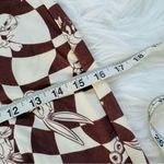 Looney Tunes  brown and white checkered mini high waist skirt Photo 5