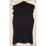 Cache  Black 2 WAY Diagonal Rhinestone ZIPPER Rib Knit Top Wayne Rogers Photo 11