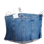 ZARA  denim bustier blue corset top BLOGGERS FAVORITE!!! size S NEW Photo 8