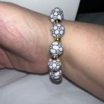 Stretch Magic 7” Acrylic Soccer‎ Ball & Silver Plated Bead Fan Bracelet White Photo 2