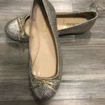 Enzo Angiolini  Silver & Gold Rhinestone Bow Ballet Flats Size 6M Photo 1