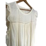 Madewell Eyelet Ruffle Sleeve Cotton Mini Dress Women 3X Cream Baby Doll Crew Photo 4