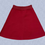 Sandro  Circle Scallop Skirt Size 1 in Red Photo 0