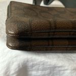 Coach :Dark Brown (C5576) Coated Canvas Signature Double Zip Wristlet-Gold tone Photo 9