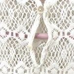 Maje Limba Open Knit High Neck Ruffle Crochet Lace Sweater Top Ecru Size 1 Photo 6