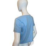 SheIn  Open Work Pastel Blue Crop Cardigan Large Photo 2