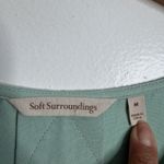 Soft Surroundings NWOT Tencel Tunic Roll Tab Sleeve Pleated Back Medium Mint Photo 2